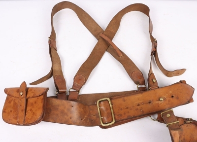 A Great War or Earlier Double Brace Sam Browne Equipment set and Boer War Mounted Infantry Bandolier with Attribution - 10