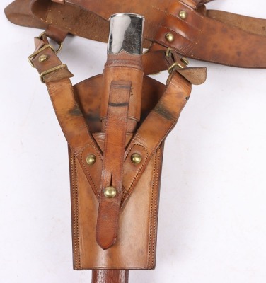 A Great War or Earlier Double Brace Sam Browne Equipment set and Boer War Mounted Infantry Bandolier with Attribution - 13