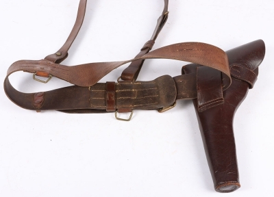 A Single Brace Sam Browne and Leather Pistol Holster - 3
