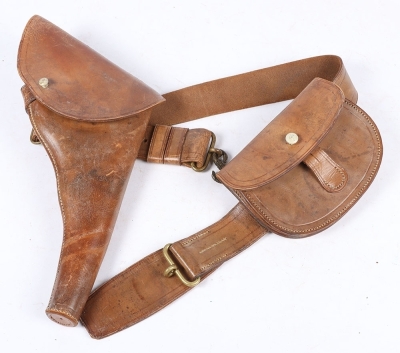 Private Purchase Belt Set with Webley Holster and Cartridge Case - 2