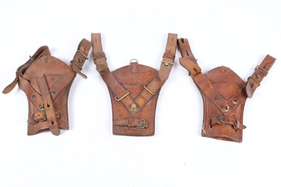 Three Boer War or Early Great War Broadsword Leather Sword Frogs