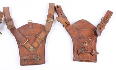 Three Boer War or Early Great War Broadsword Leather Sword Frogs - 2