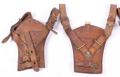 Three Boer War or Early Great War Broadsword Leather Sword Frogs - 3