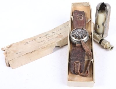 A Great War Wrist Watch- 1900 Dated Whistle and Trench Candle Holder - 4
