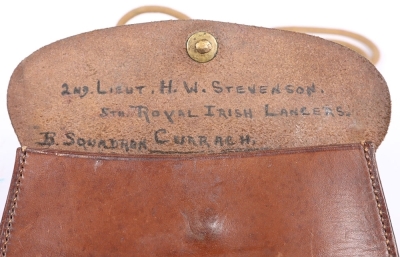 Sam Browne Pistol Cartridge Case and Compass Attributed to H W Stevenson 5th Royal Irish Lancers - 3
