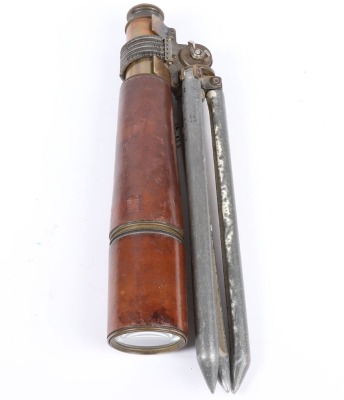A 1902 Dated Ordnance Issue Scout Telescope with Later Stand - 4