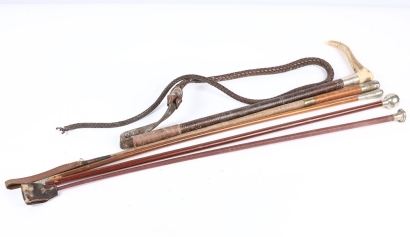 Three Riding Crops and Two Swagger Sticks
