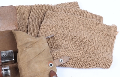 A Great War Period Officers Toiletry Set and Wool Scarf - 3