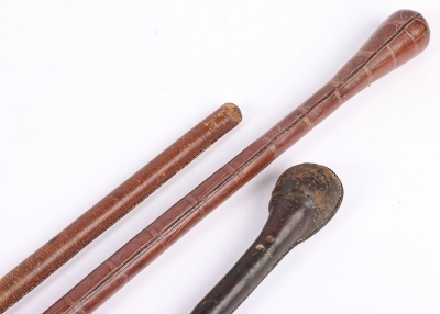 Three WW1 leather Trench Clubs - 3