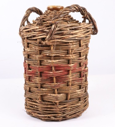 WW1 Wicker Covered Rum Jar
