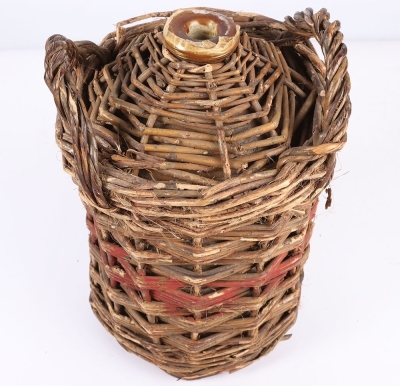 WW1 Wicker Covered Rum Jar - 3