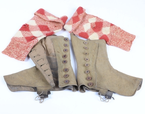 Pair of Argyll & Sutherland Highlanders Regimentally Marked Spats and Highland Regiment Hose Tops