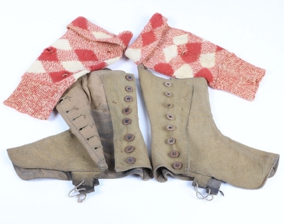 Pair of Argyll & Sutherland Highlanders Regimentally Marked Spats and Highland Regiment Hose Tops