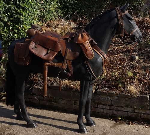 A Complete WW1 Period Horse Mannequin with Associated Saddlery