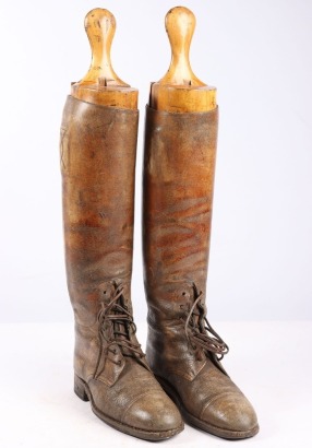 Boer War / WW1 Period British Officers Boots with Wooden Trees