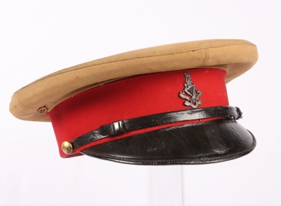 Pre-WW1 8th Irish Hussars Officers Peaked Cap with Field Service / Trench Cover