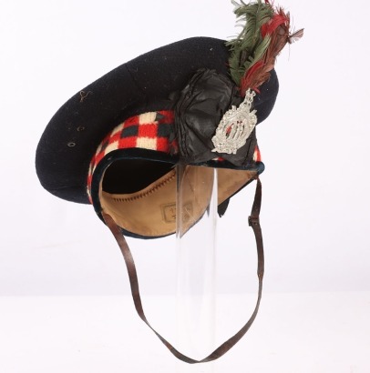 WW1 Period Scottish Kings Own Scottish Borderers Officers Kilmarnock Pattern Cap / Headdress