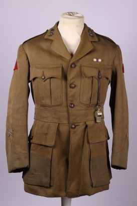WW1 Royal Artillery Officers Combat Worn Shoulder Rank Tunic