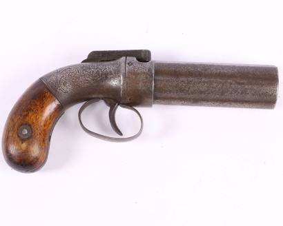 6 Shot American Self Cocking Percussion Pepperbox Revolver