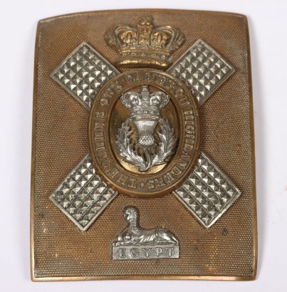 Victorian Queens Own Cameron Highlanders Officers Shoulder Belt Plate