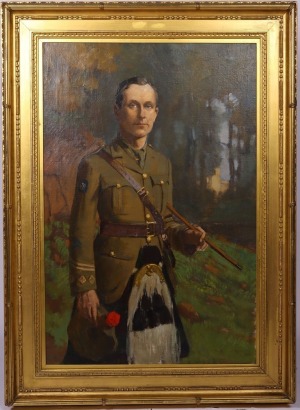 WW1 Oil Painting of a Royal Highlanders (Black Watch) Officer