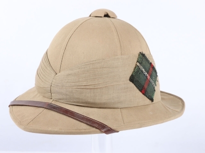 Inter War Period Scottish Highland Light Infantry Foreign Service Sun Helmet