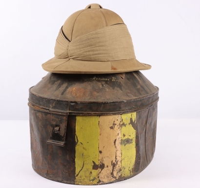 Inter War Period Worcestershire Regiment Foreign Service Helmet in Storage Tin