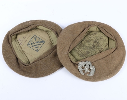 2x WW2 Scottish Regiments General Service Berets