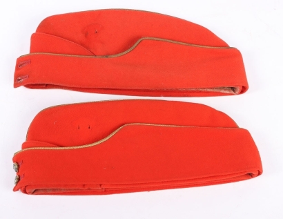 Pair of British 10th Royal Hussars Coloured Field Service Caps