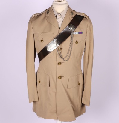 Post War Queens Royal Irish Hussars officers Summer Service Dress Jacket with Cross Belt