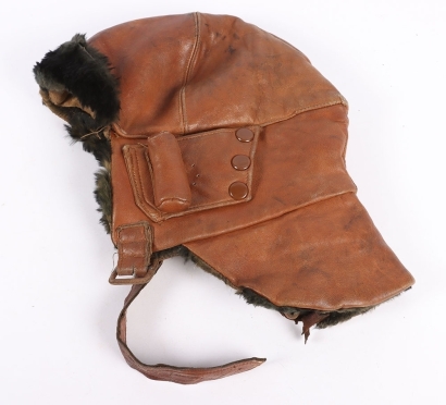 WW1 Period Royal Flying Corps Mk1 Type Leather Flying Helmet