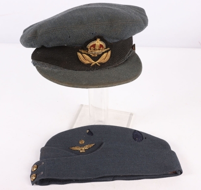 WW2 RAF Officers Headdress, Peaked Cap & Side Cap