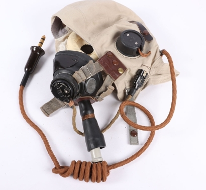 WW2 RAF D-Type Flying Helmet & E* Type Oxygen Mask, Quality Reproductions