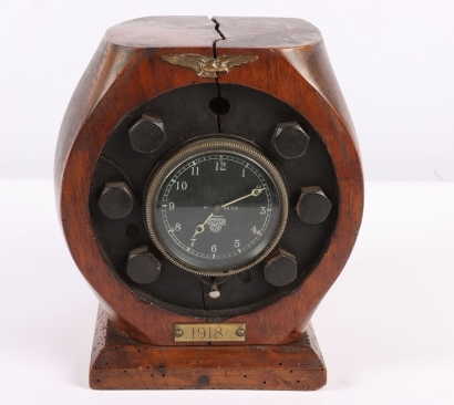 WW1 1918 RAF, Smiths Clock Mounted in Clerget Propeller Hub