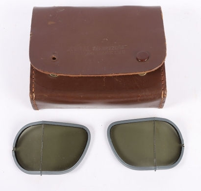 WW2 RAF Mk.IVB Flying Goggle Lenses in Leather Case
