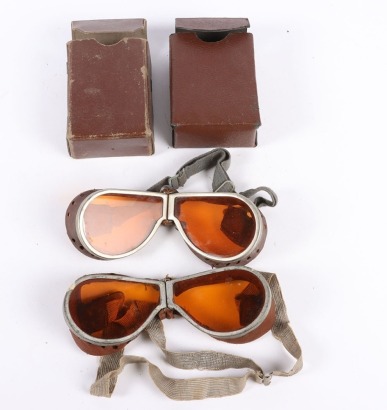 Two Pairs of WW2 Period DR Goggles in Cases