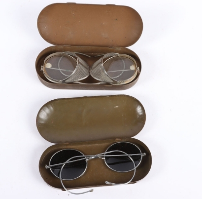 Two Pairs of WW2 Period glasses in their Tins