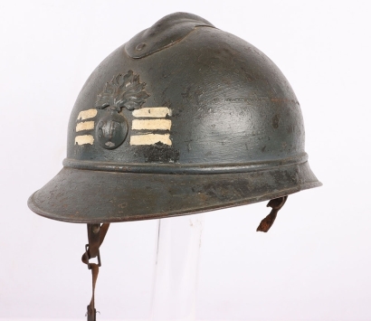 WW1 French Infantry M-15 Adrian Pattern Steel Helmet