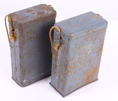 2x WW1 French M2 Gas Mask Tins