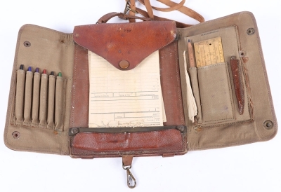 A Great War Leather Officers Document and Writing Case with Contents - 2