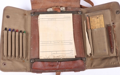 A Great War Leather Officers Document and Writing Case with Contents - 3