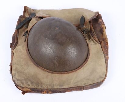 WW1 British Brodie Steel Helmet in Haversack Carry Bag
