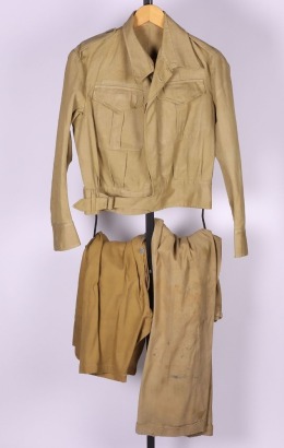 WW2 Indian Khaki Drill Battle Dress Blouse, Trousers & Shorts