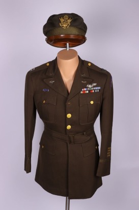 WW2 USAAF, 8th Air Force Pilots Class A Tunic & Crusher Cap
