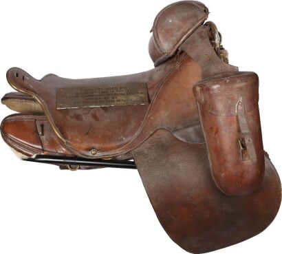 Boer War Saddle Belonging to Lieutenant-Colonel David Stanley William Ogilvy, 11th Earl of Airlie, Who was Shot From This Very Saddle Leading the Cavalry Charge of the 12th Royal Lancers at the Battle of Diamond Hill on 11th June 1900