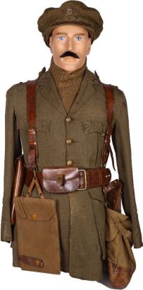 WW1 Machine Gun Corps Officers Tunic, Gor Blimey Cap and Equipment Set