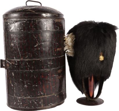 Royal Scots Fusiliers Officers Bearskin Belonging to Lieutenant Colonel William Tod DSO, MC, OBE, Commanding Officer of the 2nd Battalion Royal Scots Fusiliers, Captured in 1940, Interned in Colditz Castle POW Camp, Being the Senior British Officer in Col