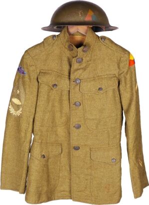 WW1 American Armoured Tank Service Tunic and Steel Helmet