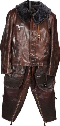 WW2 Luftwaffe Two Piece Leather Flying Suit