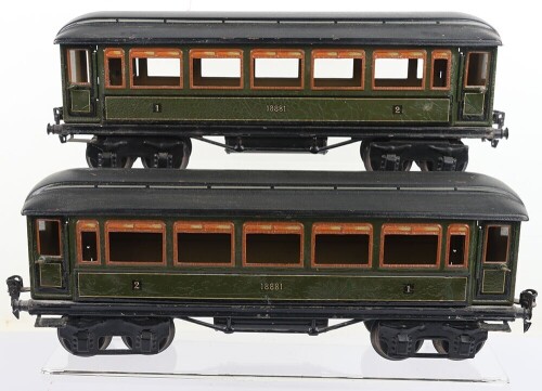 Two Marklin gauge I 1st/2nd class Passenger coaches
